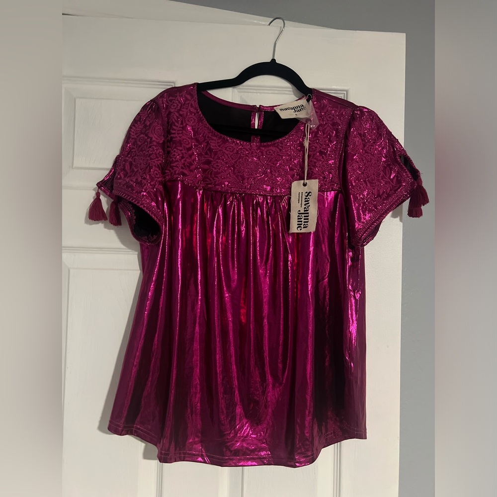 Beautiful metallic shirt from Savanna Jane
